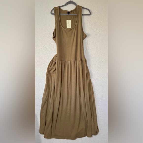 Universal thread brown, ribbed maxi dress sleeveless tank flowy casual  2X plus - Picture 2 of 7